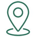 Icon of map and map pin representing Isaiah's Tree Service's local roots.